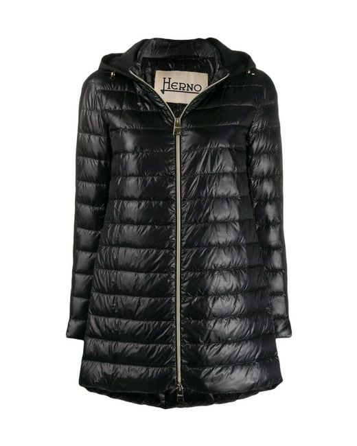 Herno Black Hooded Down Coat