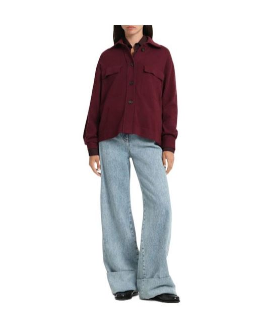 Brunello Cucinelli Purple Wool Blend Cardigan