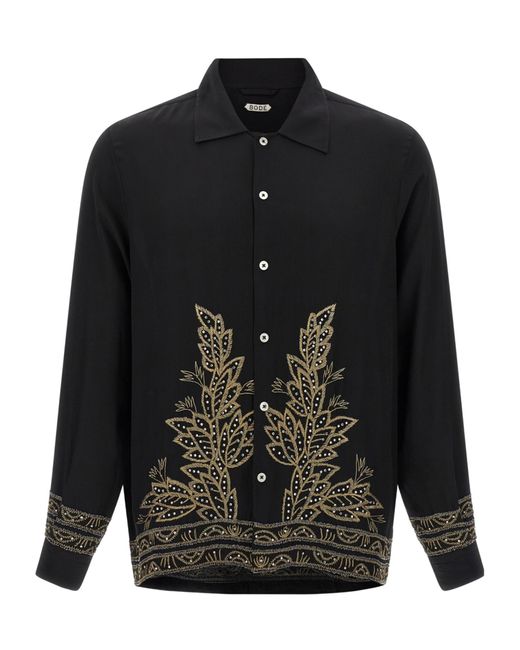 Bode Black 'Beaded Epoque' Shirt for men