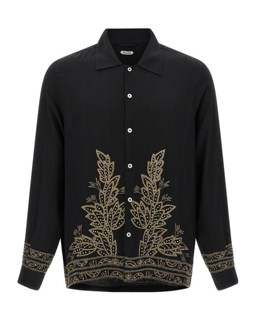 Bode Black 'Beaded Epoque' Shirt for men