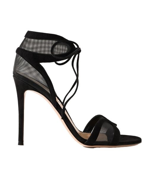 Gianvito Rossi Black Open Toe High Heel Sandals