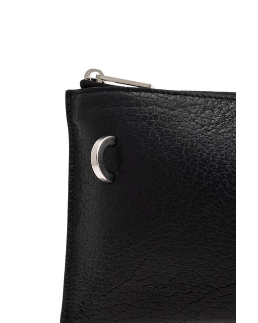 Rick Owens Black Logo Embossed Clutch Bag for men