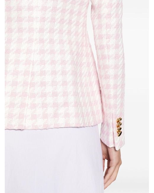 Tagliatore Pink J-Alycia Double-Breasted Checked Blazer