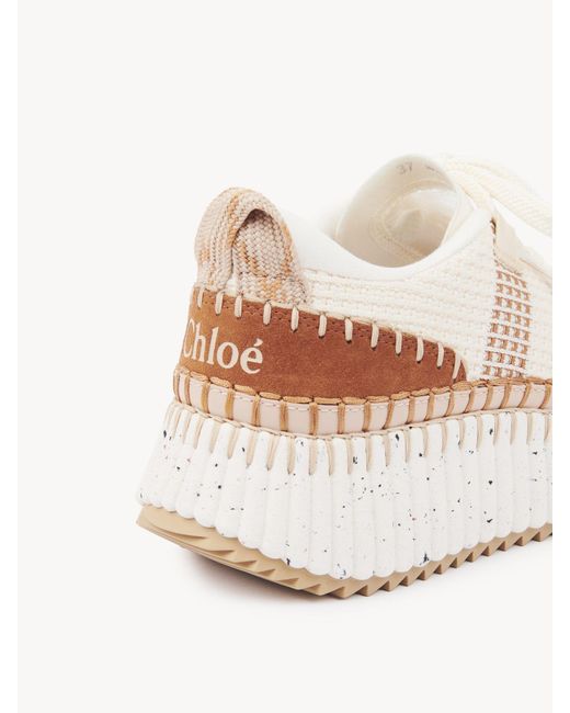 Chloé Natural Chloé Lower-Impact Mesh Nama Sneakers