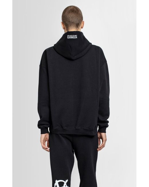 Vetements Black Antwerp Logo-Print Rib-Trimmed Hoodie