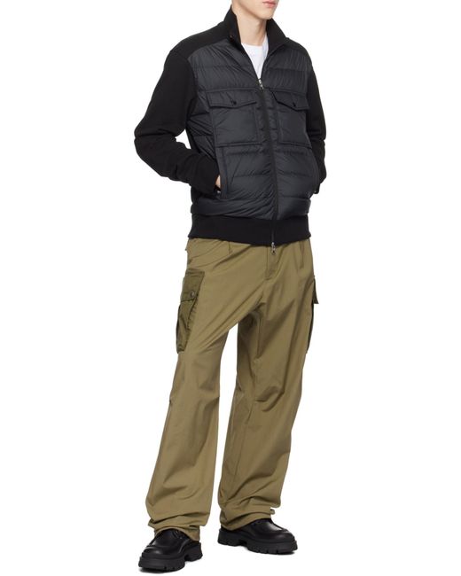 Moncler Black Front Pocket Zipped Jacket for men