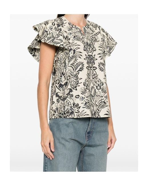 Ulla Johnson White Floral Print Cover-Up
