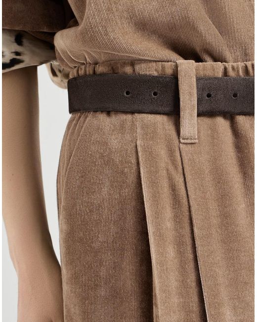 Brunello Cucinelli Brown Fluid Corduroy Baggy Sartorial Trousers