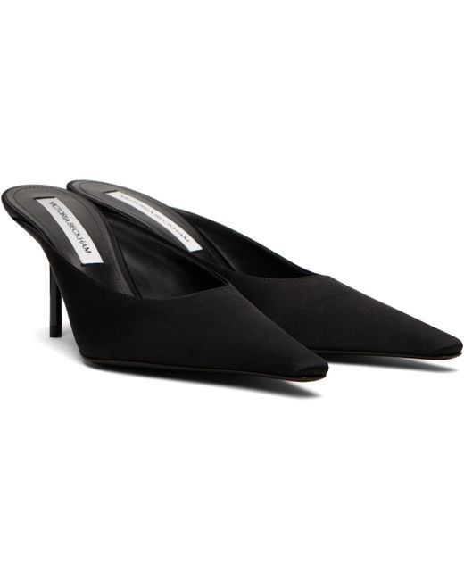 Victoria Beckham Black 75Mm Sloan Pointed-Toe Stiletto Mules