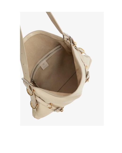 Givenchy Natural Voyou Logo Detailed Medium Shoulder Bag