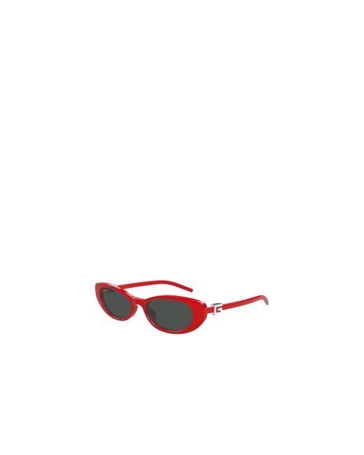 Gucci White Eyewear G String Oval Frame Sunglasses
