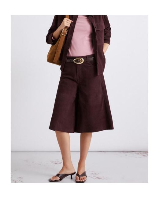 Marella Purple Suede Culottes
