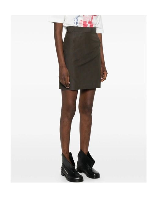 Vivienne Westwood Brown Pinstripe Mini Skirt