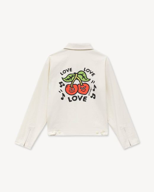 KENZO White Loves' Zipped Coach Jacket for men