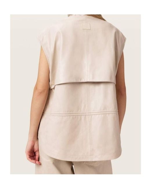 AllSaints Natural Flor High-Neck Sleeveless Waistcoat