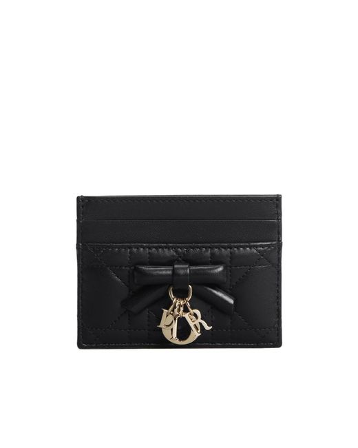 Dior Black Lady Freesia Card Holder