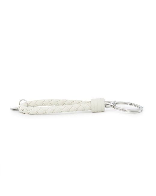 Bottega Veneta White Woven Design Key Chain