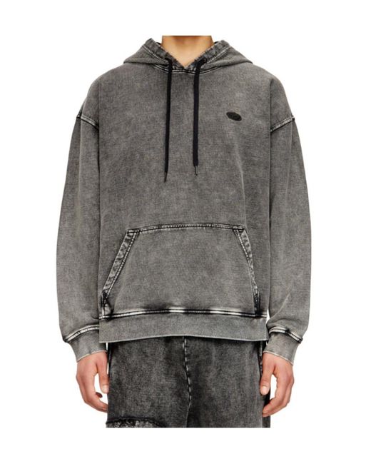 DIESEL Gray Boxt-Hood-Den Hoodie for men