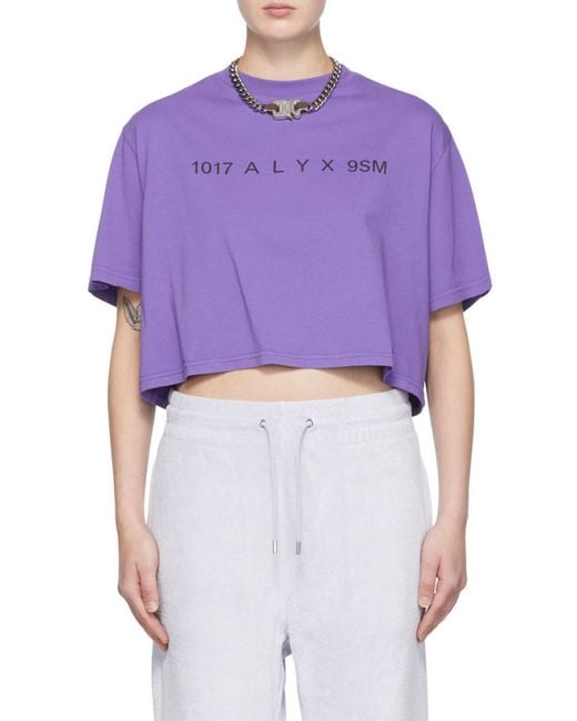 1017 ALYX 9SM Purple 1017 9Sm Cropped Logo T-Shirt