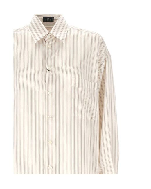 Etro White Striped Buttoned Shirt