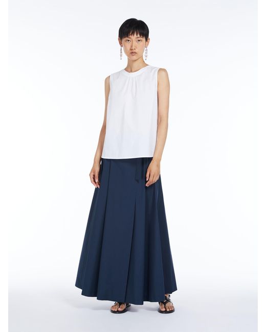 Max Mara White 'S Sleeveless Poplin Top