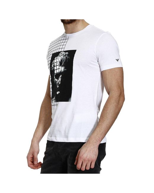 Emporio Armani White Logo T-Shirt for men
