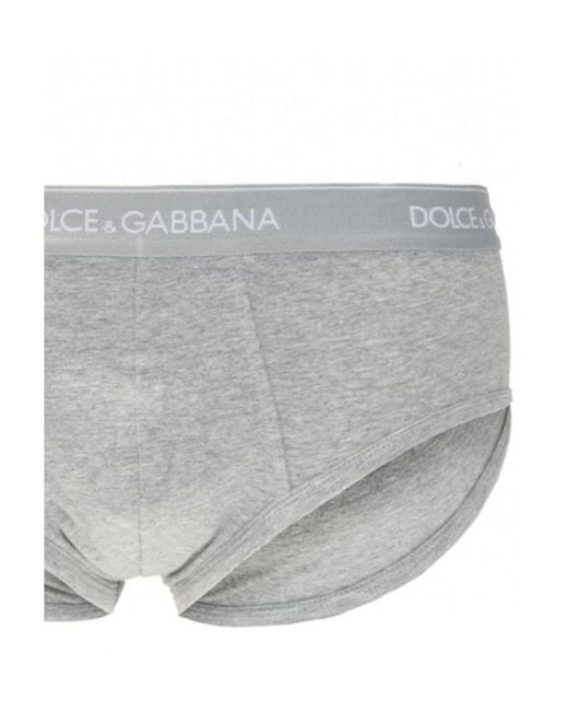 Dolce & Gabbana Gray 2-Pack Logo Band Briefs for men