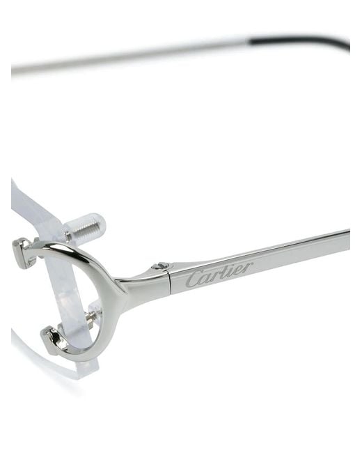 Cartier Multicolor Rectangle Rimless Glasses for men