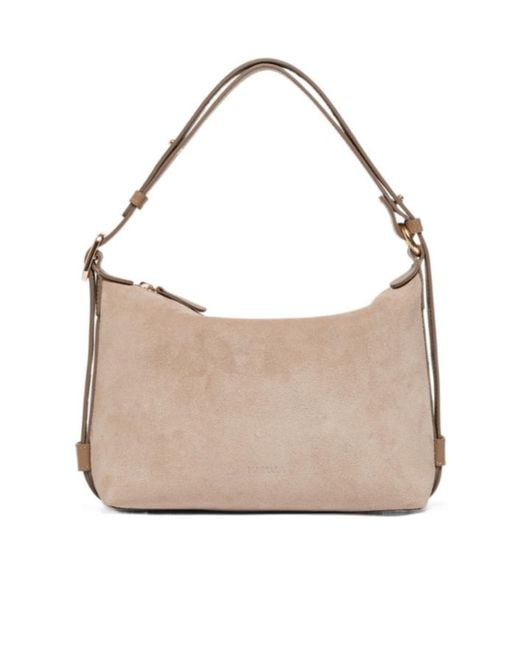 Marella Natural Compact Suede Bag