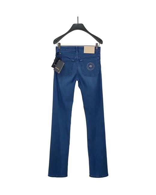 Stefano Ricci Blue Logo Logo Denim Trousers for men