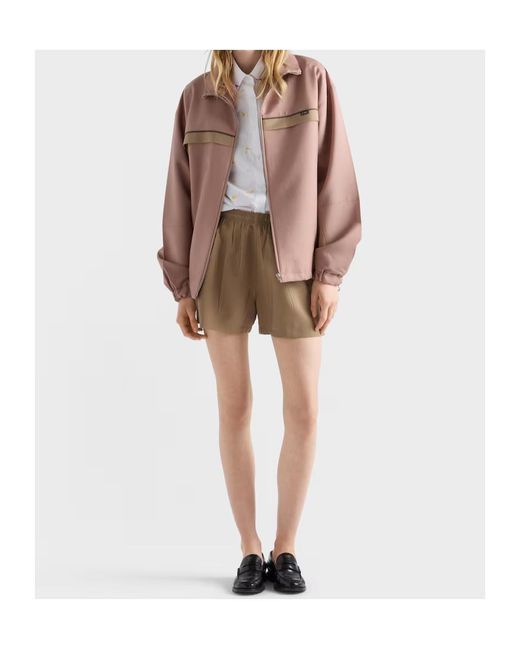 Prada Natural Light Mohair Shorts