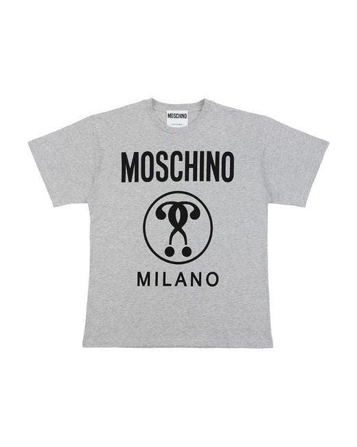 Moschino White Question Mark Logo Printed T-Shirt