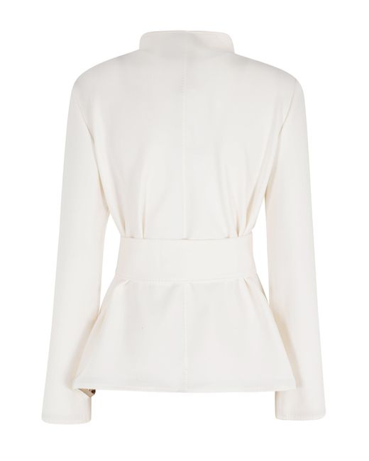 Max Mara White Mxptalamo Button Jacket