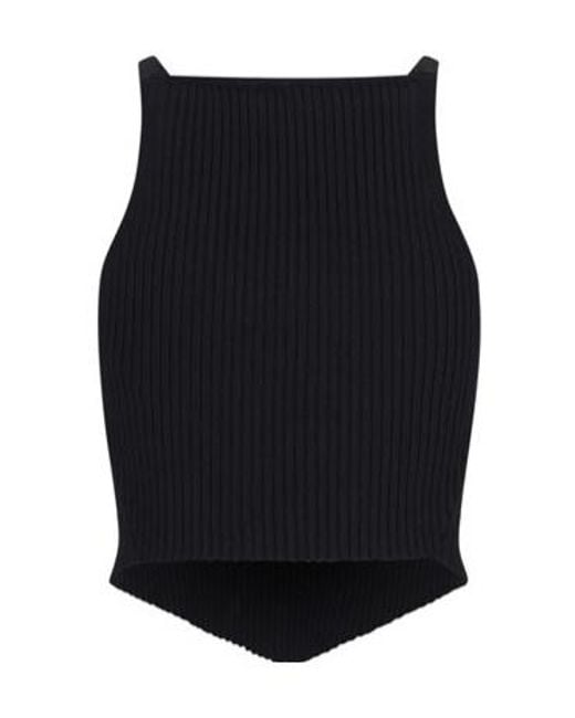 Courreges Blue Courrèges Pointy Rib-Knit Tank Top