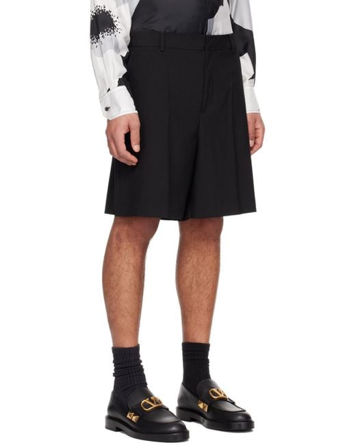 Valentino Black Mid-Rise Beruda Shorts for men