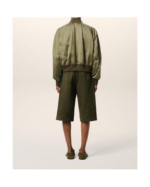 AMI Green Ami Satin Ami De Coeur Bomber Jacket for men