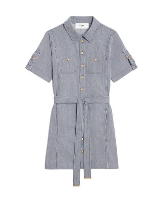Céline Gray Trapeze Mini Dress