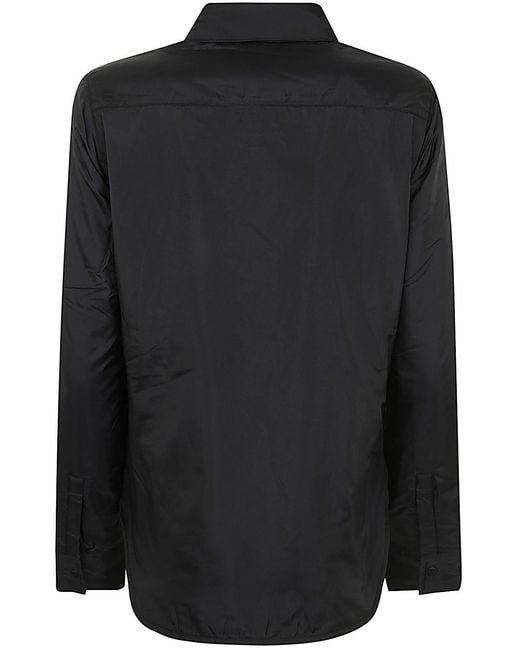 Aspesi Black Glue Press-Stud Overshirt