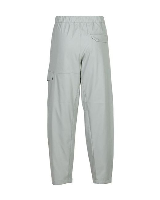 C P Company Gray Logo-Patch Cargo Trousers for men