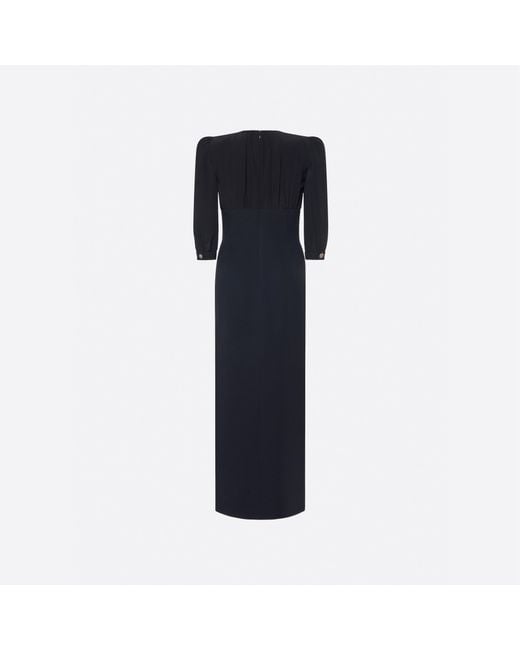 Alessandra Rich Black Cady Midi Dress With Splits