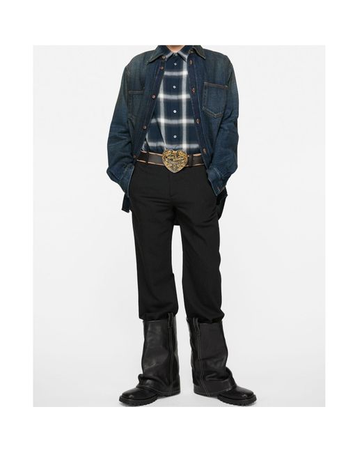 Acne Blue Double-Pocket Denim Shirt for men