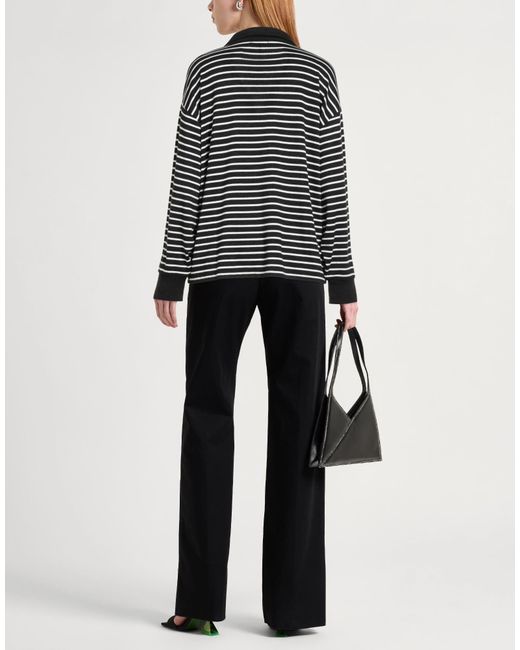 Rag & Bone Black Lightweight Striped Knit Sweater