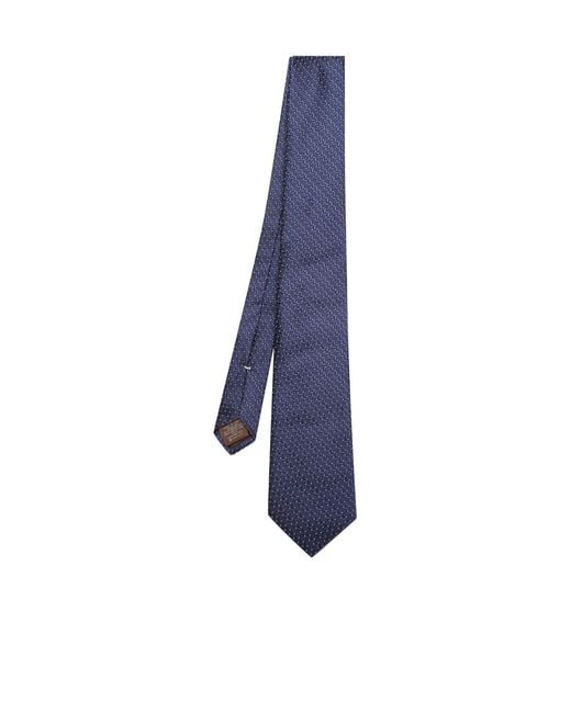 Canali Blue Geometric-Pattern Tie for men