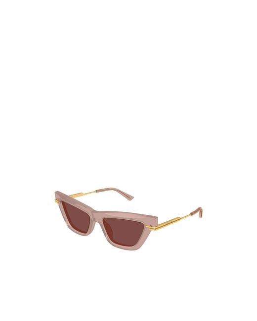 Bottega Veneta Pink Eyewear Geometric Cat-Eye Sunglasses