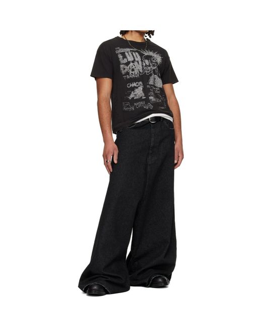 Lu'u Dan Black Thrash Crew Neck T-Shirt for men