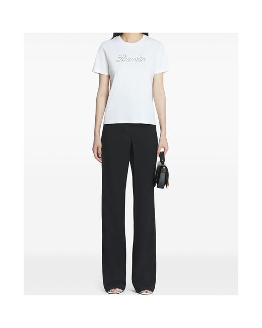 Lanvin White Embroidered Logo T-Shirt