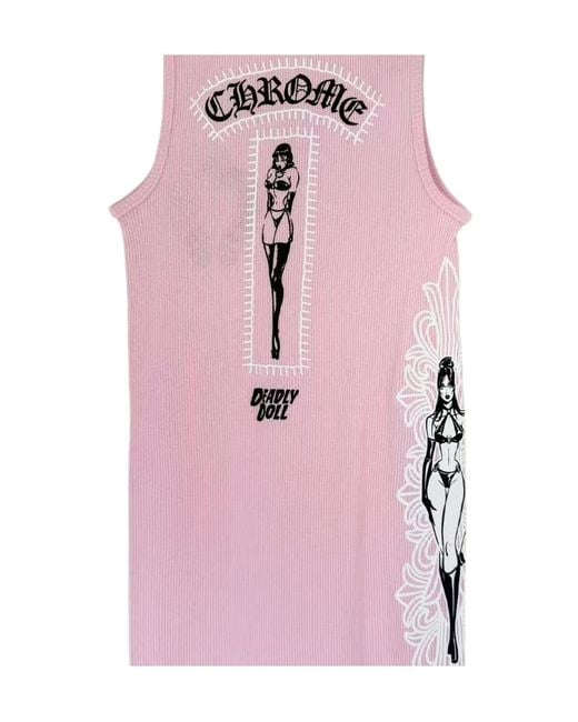 Chrome Hearts Pink Deadly Doll Crew Neck Vest