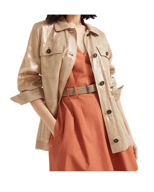 Brunello Cucinelli Natural Lamé Cotton Jacket