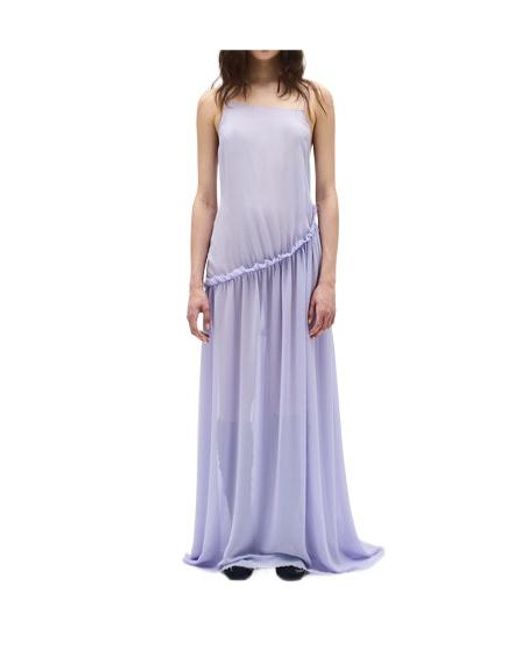 Ann Demeulemeester Purple Neta Long Deconstructed Dress