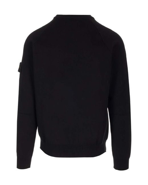 Stone Island Blue Compass-Motif Cotton-Blend Sweatshirt for men